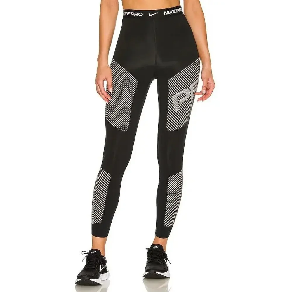 Nike Pro Leggings‎ Womens XS Black Gray Running Tight Dri Fit Activewear